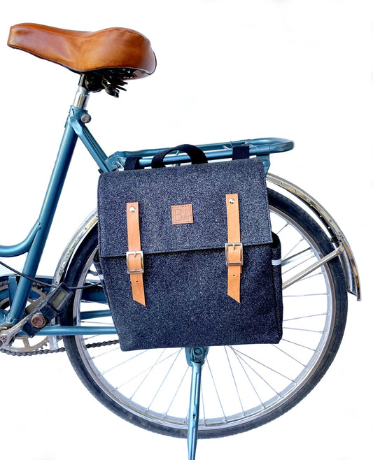 HOWARD - Alforja de lona negra y brillos