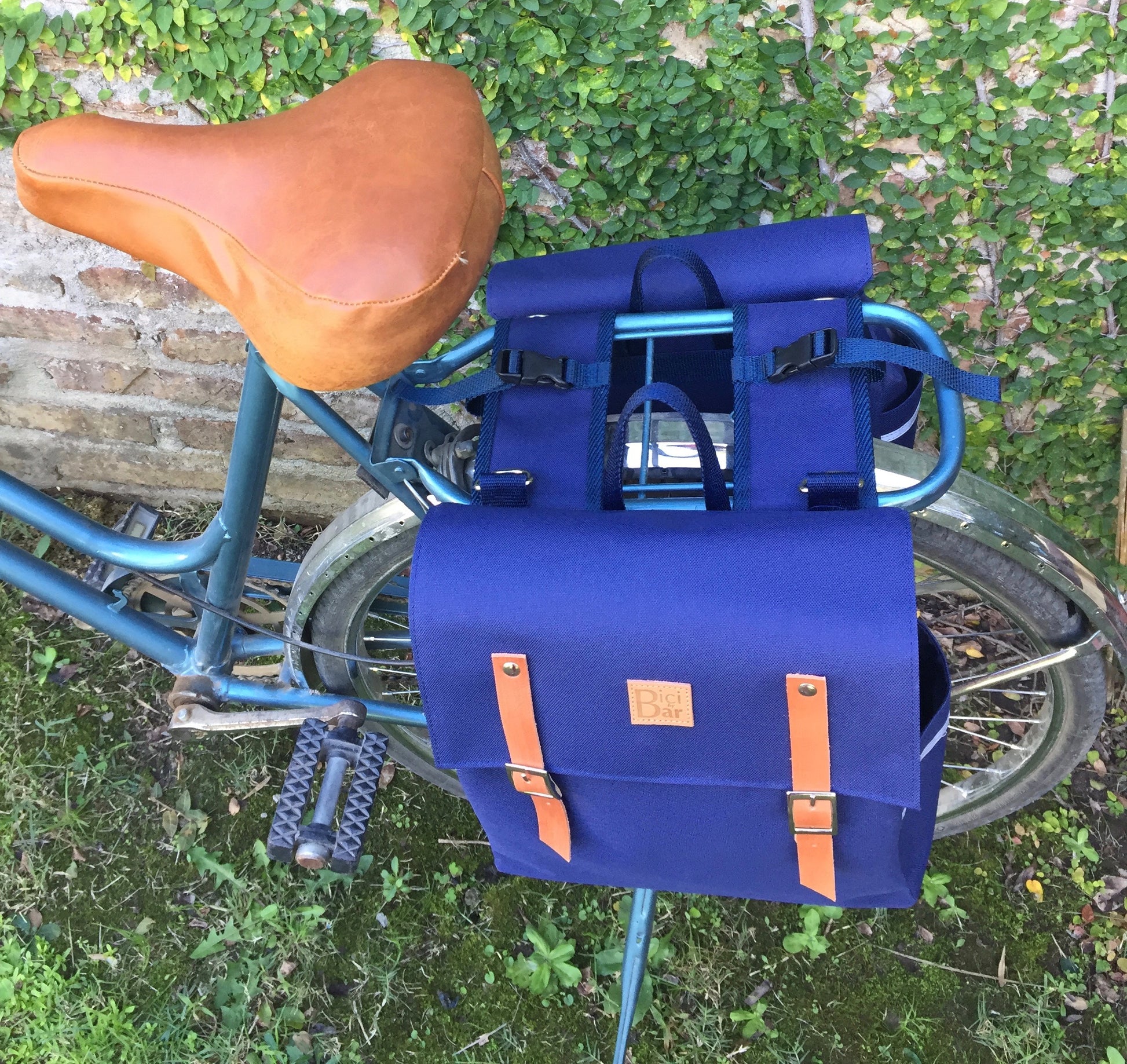 Double Blue Waterproof Bicycle Pannier Media
