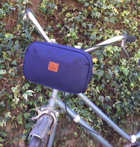 BIKE PACK - Handlebar blue navy canvas