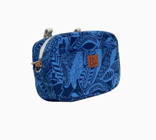 BIKE PACK - Cartera lona tropical azul