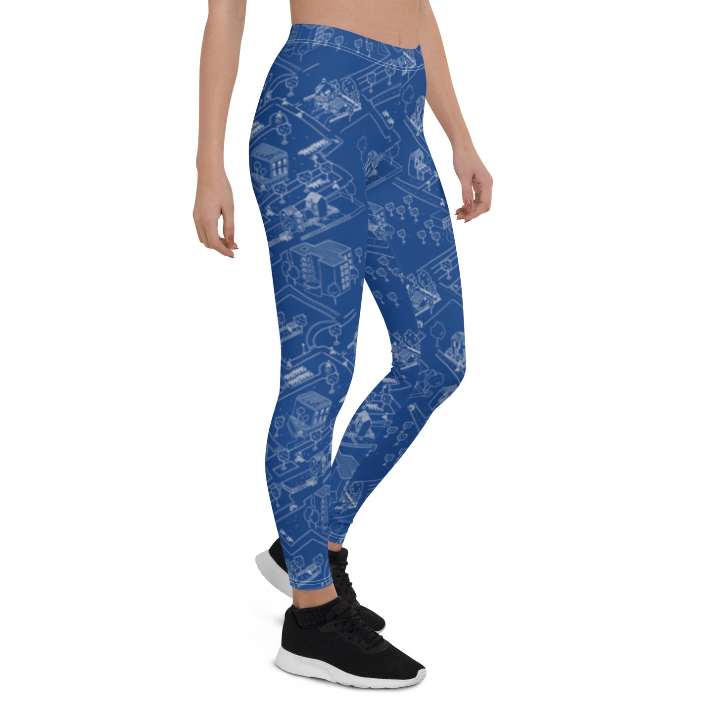 Bike Path Yoga Leggings -Electric Blue