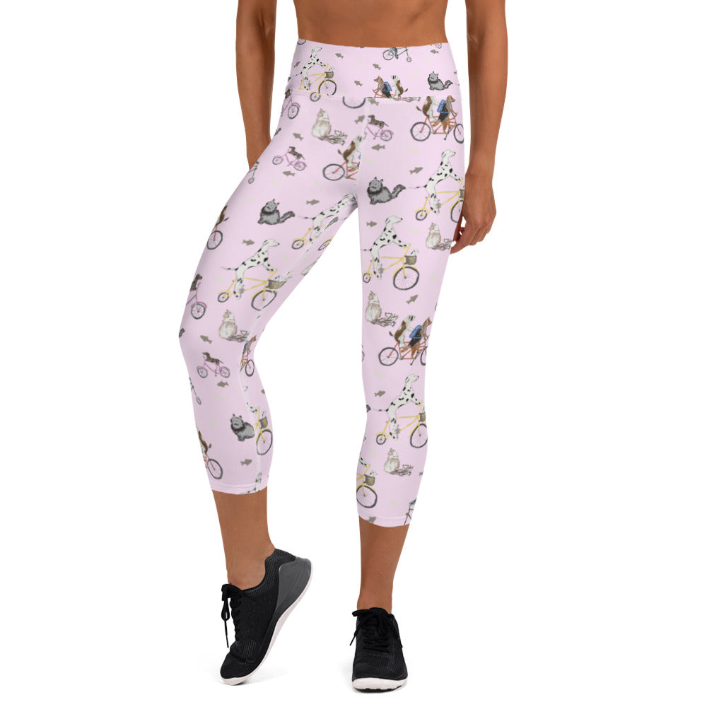 Pink Dogs & Bikes Bicycle leggings