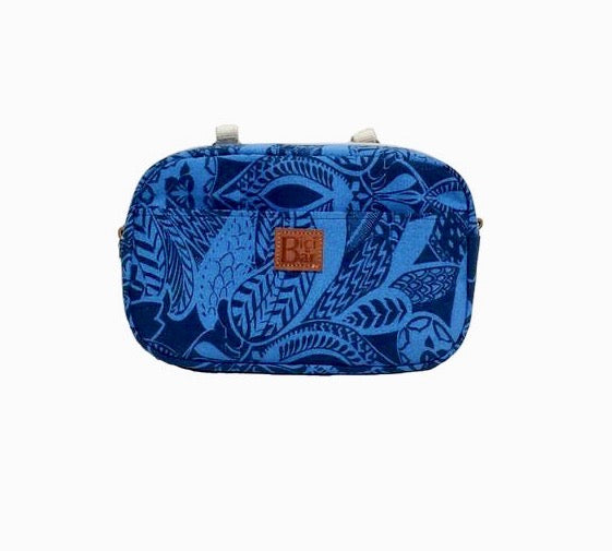 BIKE PACK - Cartera lona tropical azul